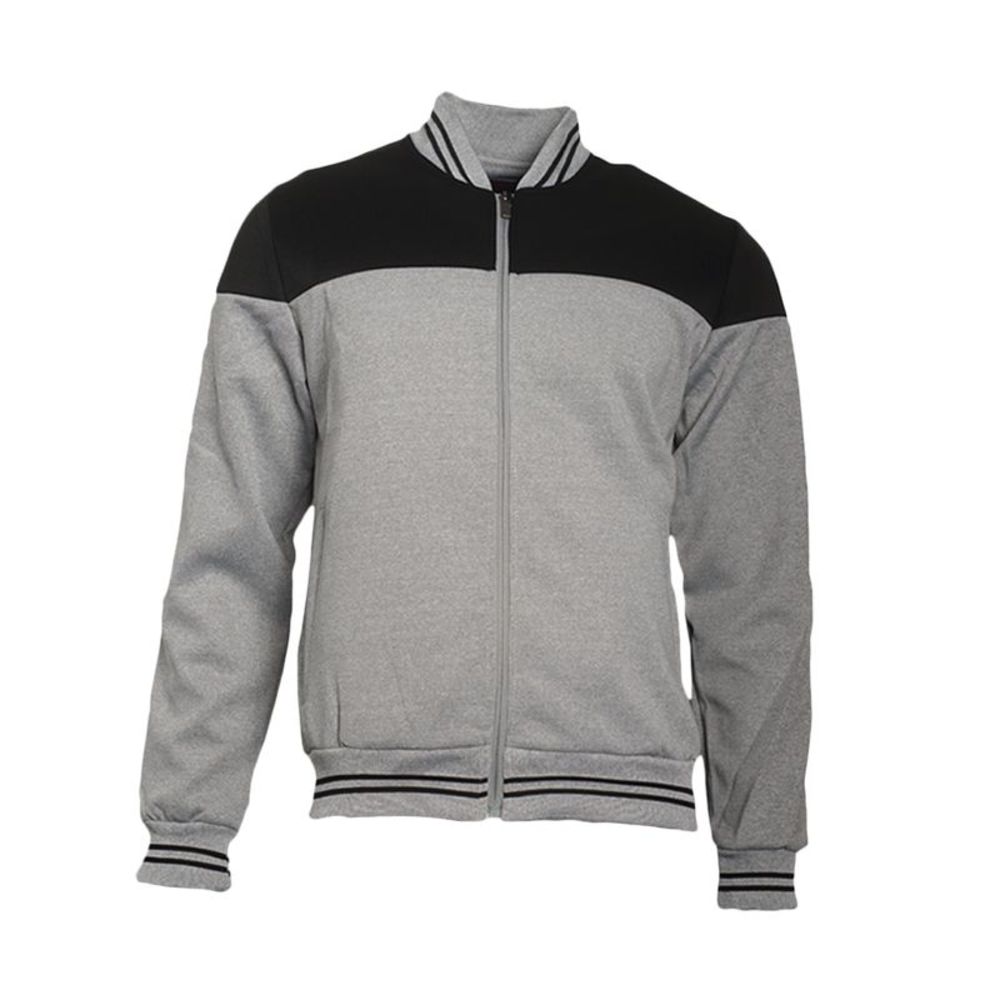 Men's Jacket Stylish Lightweight Multi Pocket Mesh Track Bomber Coat Grey Black